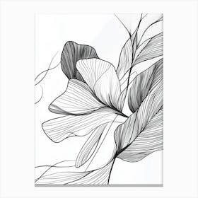 Abstract Black And White Drawing Canvas Print