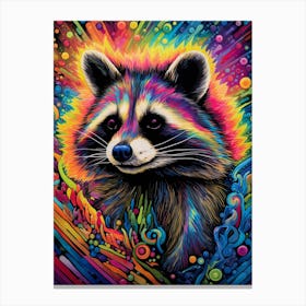 A Barbados Raccoon Vibrant Paint Splash 2 Canvas Print