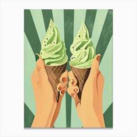 Art Deco Inspired Pistacio Ice Cream 2 Canvas Print