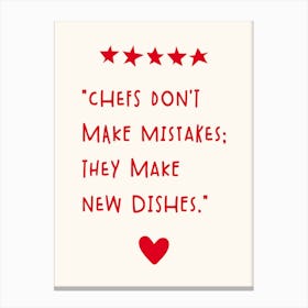 Chefs Kitchen Typography Canvas Print