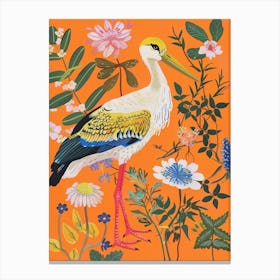 Spring Birds Stork 4 Canvas Print