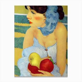 A Lady With Fruit Canvas Print