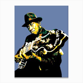 Taj Mahal American Blues Musician in Pop Art Illustration Canvas Print