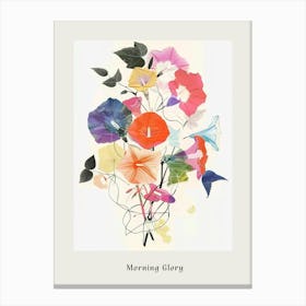 Morning Glory 3 Collage Flower Bouquet Poster Canvas Print