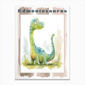 Watercolour Of A Edmontosaurus Dinosaur 1 Poster Canvas Print