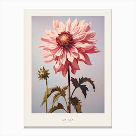 Floral Illustration Dahlia 3 Poster Canvas Print