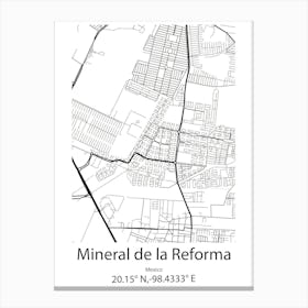 Mineral De La Reforma,Mexico Minimalist Map Canvas Print