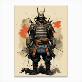 Japanese Samurai Illustration 9 Canvas Print