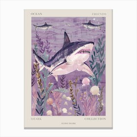 Purple Nurse Shark Illustration 2 Poster Canvas Print