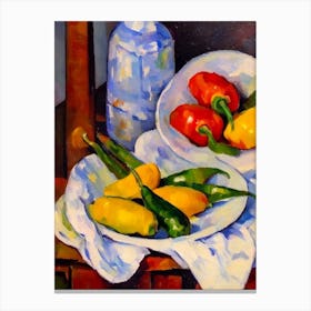 Serrano Pepper 2 Cezanne Style vegetable Canvas Print