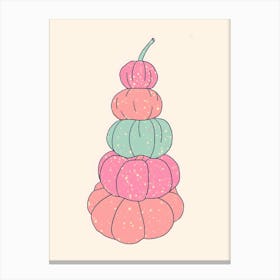 Pumpkins In A Stack Canvas Print