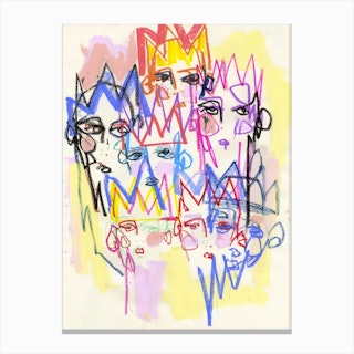 Abstract Crown Faces  Canvas Print