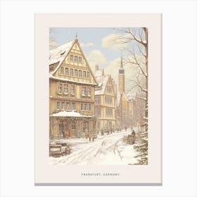 Vintage Winter Poster Frankfurt Germany Canvas Print