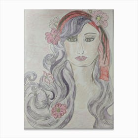 Girl With Long Hair Canvas Print