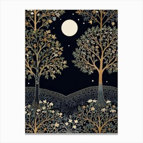 Moonlight Trees Canvas Print