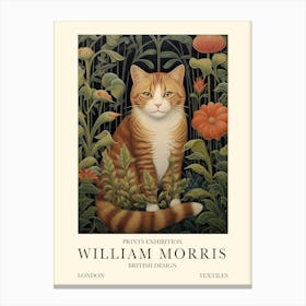 William Morris London Exhibition Poster Ginger Tabby Cat Canvas Print