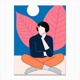 Woman In Meditation Canvas Print