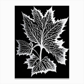 Maple Leaf Linocut 2 Canvas Print