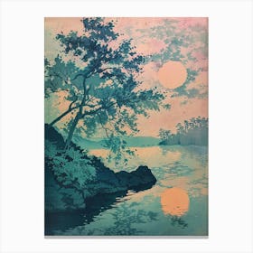 Yufuin Japan 4 Retro Illustration Canvas Print