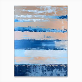 Blue And Beige Abstract Painting Canvas Print