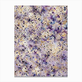 Purple And Gold Splatter Art Print Canvas Print