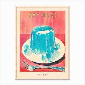 Retro Blue Jelly Vintage Cookbook Inspired 2 Poster Canvas Print