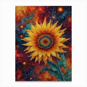 Sunflower In Space Canvas Print