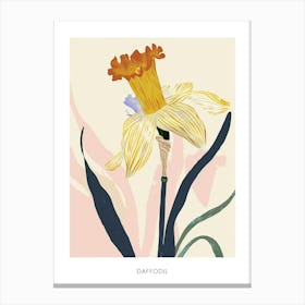 Colourful Flower Illustration Poster Daffodil 4 Canvas Print