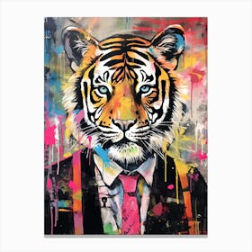 Tiger in office suit Canvas Print