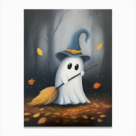 Ghost With Broom 5 Canvas Print