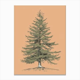 Hemlock Tree Minimalistic Drawing 2 Canvas Print