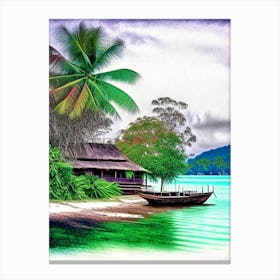 Gizo Solomon Islands Soft Colours Tropical Destination Canvas Print