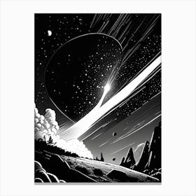 Comet Noir Comic Space Canvas Print