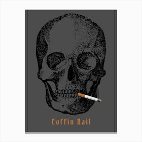 Cigarette Smoking Skull Canvas Print