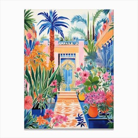Jardin Majorelle Morocco Modern Blue Illustration 5 Canvas Print