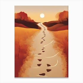 Path To The Sunset VECTOR ART Canvas Print