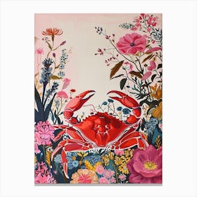 Floral Animal Painting Crab 1 Canvas Print