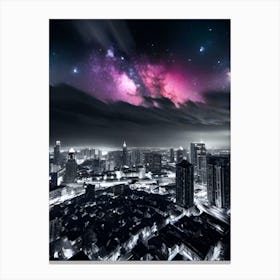 Night Sky Over City 5 Canvas Print