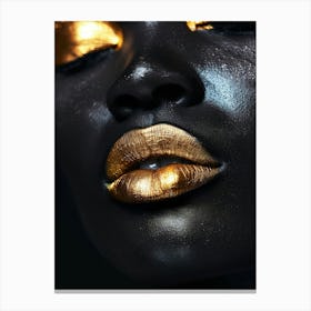 Gold Lips 1 Canvas Print