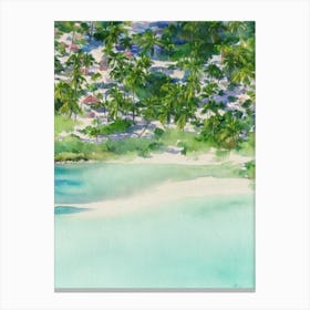 Bahamas Watercolour Tropical Destination Canvas Print