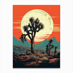  Retro Illustration Of A Joshua Tree At Dusk 3 Canvas Print