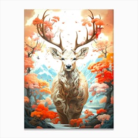 Deer In Autumn Canvas Print