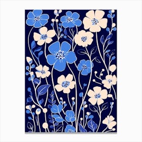 Blue Flower Illustration Gypsophila 4 Canvas Print