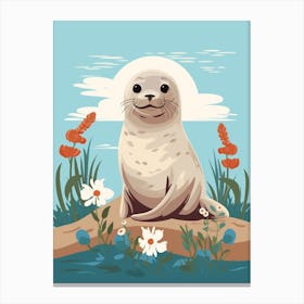 Baby Animal Illustration  Seal 1 Canvas Print