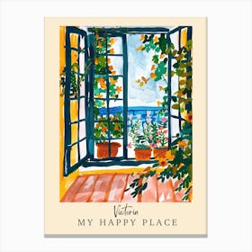 My Happy Place Victoria 2 Travel Poster Canvas Print