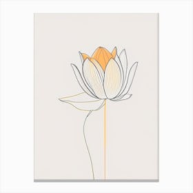 Amur Lotus Minimal Line Drawing 3 Canvas Print