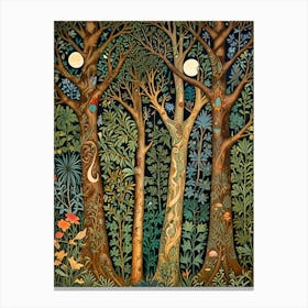 William Morris Twilight Forest Canvas Print