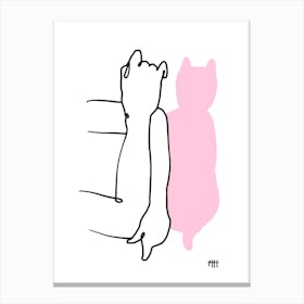 Kitty Hand Puppet Canvas Line Art Print