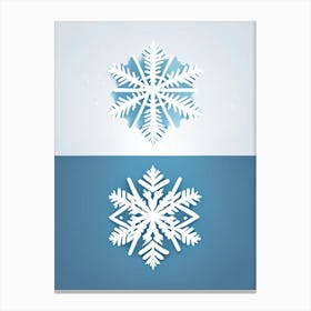 Cold, Snowflakes, Retro Minimal 2 Canvas Print