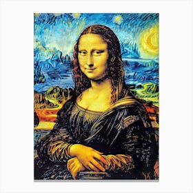 Mona Lisa in Van Gogh Style Canvas Print